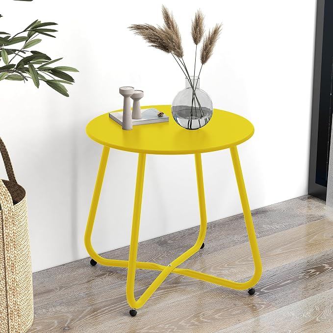 Grand patio Small Round Side Table, 18-inch Outdoor Side Table - Image 2