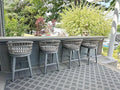 PURPLE LEAF Outdoor Rattan 29" Bar Stools Set of 2, Modern Boho Aluminum Patio by PURPLELEAF