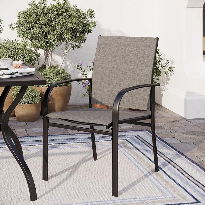 5 Piece Patio Dining Set for 4, 37”x37” Square Table - Image 8