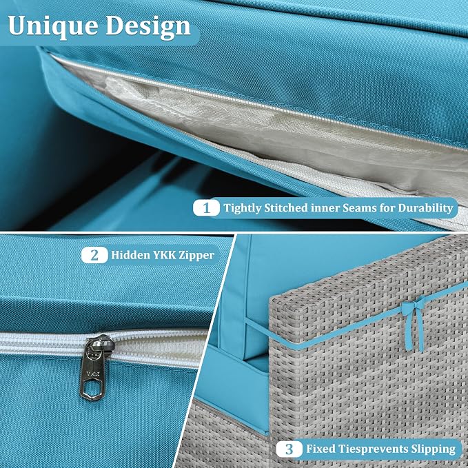 14 Pcs Outdoor Cushion Covers Patio Cushion Slipcovers Replacement Splash Proof - Image 4