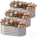 AHEONLAR 3 Pack 4×2×1.5ft Galvanized Raised Garden Beds Outdoor, Sturdy Planter by AHEONLAR
