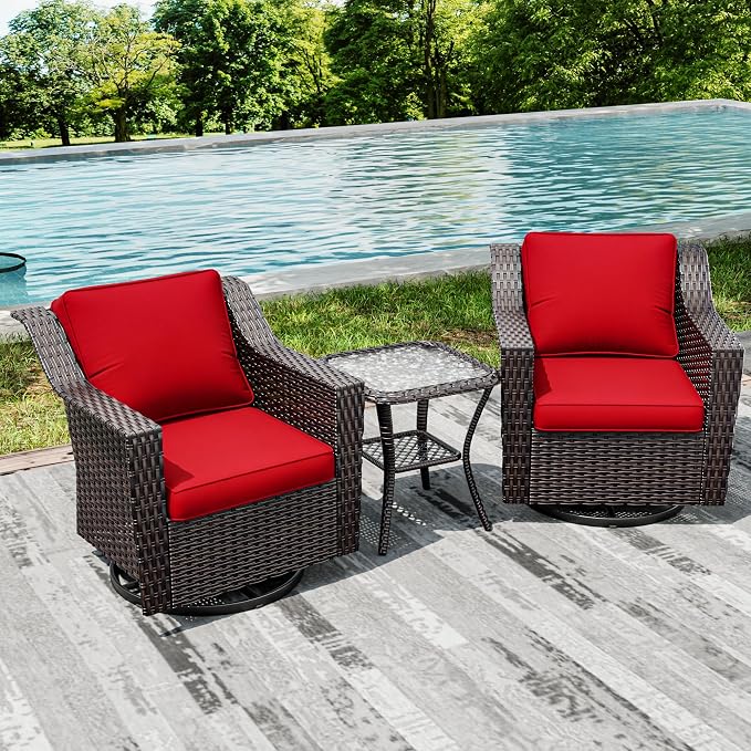 Joyside Wicker Patio Furniture Sets, 3 Pieces Upgraded Large Size Outdoor - Image 7