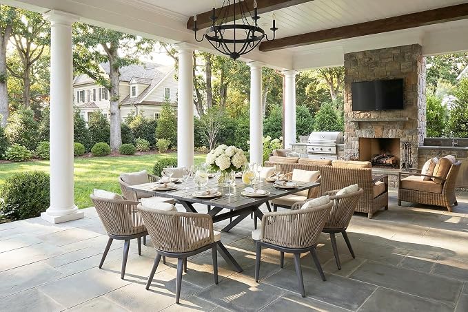 PURPLE LEAF 9 Pieces Outdoor Metal Furniture Set Patio Conversation Sets Dining by PURPLELEAF