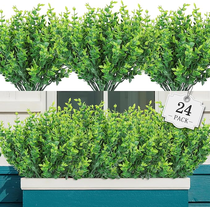 AGIRL 24 Bundles Fake Plants Greenery Stems, Artificial Plants by AGIRL