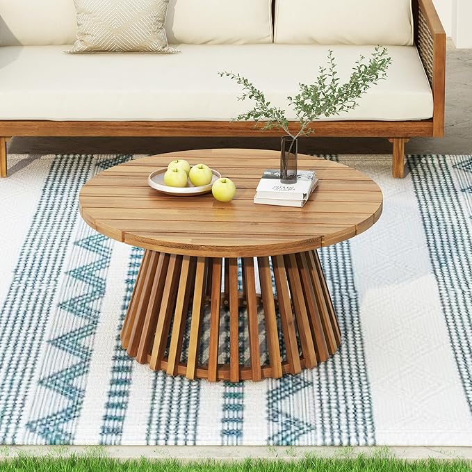 Merax Outdoor Acacia Wood Conversation Set - Image 3
