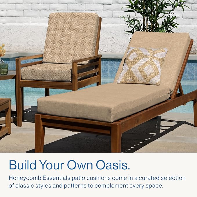Honeycomb Outdoor Essentials Chaise Lounge, 21 x 70, Hampton Texture Neutral - Image 3