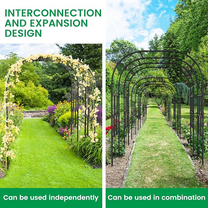 DoCred Garden Arch Trellis for Climbing Plants, 87 Inch Large Garden Trellises - Image 7