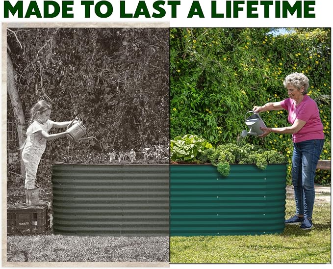 9-in-1 Galvanized Raised Garden Beds Outdoor // 8×2×2.5 ft Modular Planter - Image 5