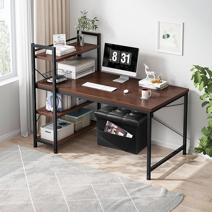 AmasSmile Storage Ottoman Folding Foot Rest Stool - Image 5