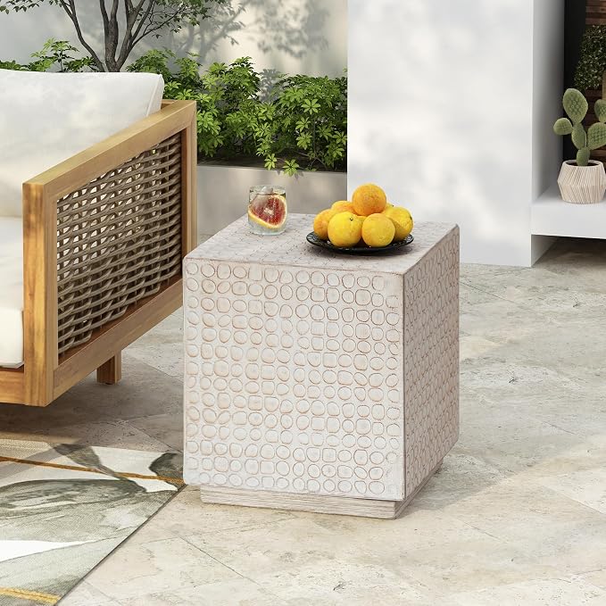 Christopher Knight Home Jeanie Outdoor Side Table Lightweight Concrete by ChristopherKnightHome