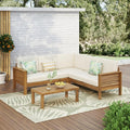 Christopher Knight Home Havets 81.25" Sectional L Shaped Sofa, 4 Pieces Acacia by ChristopherKnightHome