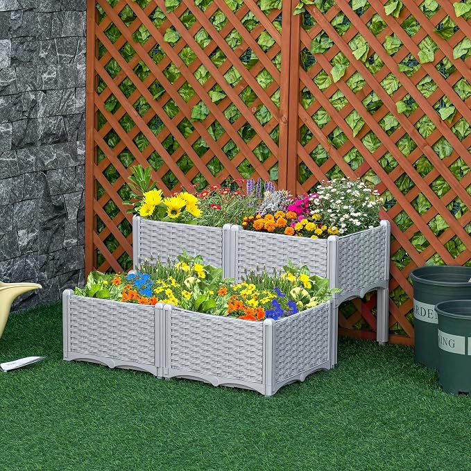 Outsunny 4 Piece Raised Garden Bed - Image 2