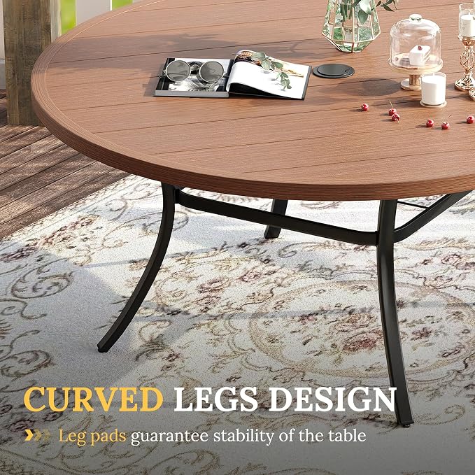 VICLLAX 63" Outdoor Round Patio Table - Image 6