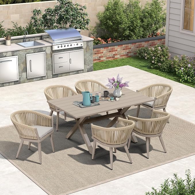PURPLE LEAF 7 Pieces Outdoor Dining Set - Image 3
