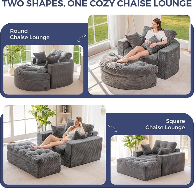 MAXYOYO Modular Sectional Chaise Lounge Sofa, 2 Sets Upholstered Lounge Chair - Image 4