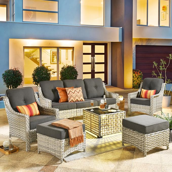 HOOOWOOO 6 Piece Patio Furniture Conversation Sets by DesignforBetterLife