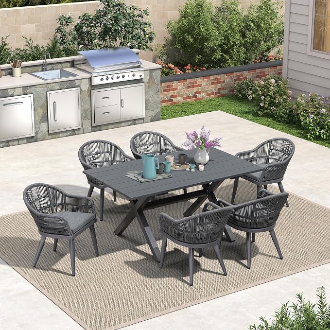 PURPLE LEAF 7 Pieces Patio Dining Set - Image 3