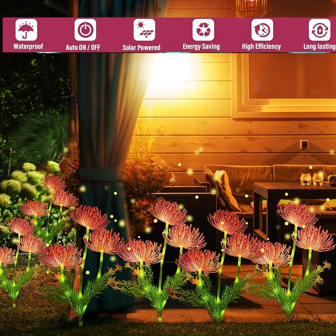 Solar Garden Lights Glowing Flowers & Stems, Outdoor Garden Decoration - Image 6