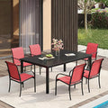VICLLAX Patio Dining Set for 6, Outdoor Furniture Set Includes 63" Rectangle by HOME