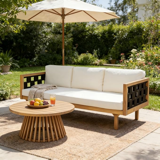 Christopher Knight Home Rosie Patio Sofa and Coffee Table Set, 2 Piece Outdoor - Image 3