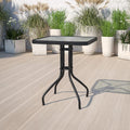 EMMA + OLIVER 23.5" Square Tempered Glass Metal Table by EMMAOLIVER