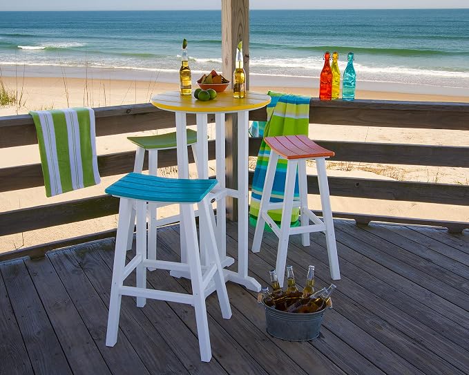 POLYWOOD 2012-FBLTA Contempo Bar Height Saddle Seat Barstool - Image 2