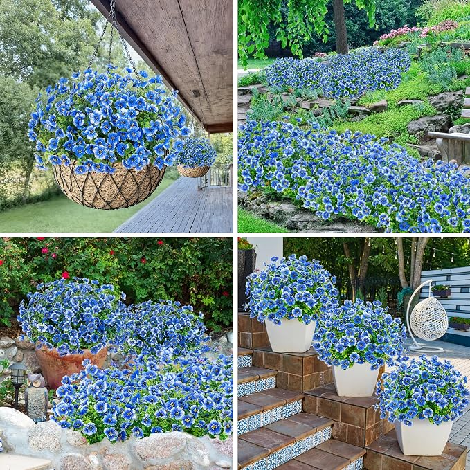 Bassion Artificial Flowers for Outdoors, 24 Bundles UV Resistant Fake Flowers - Image 4