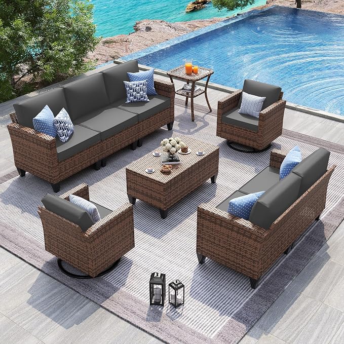 UDPATIO Patio Furniture Set, 6 Pieces Outdoor Conversation Sets by UDPATIO