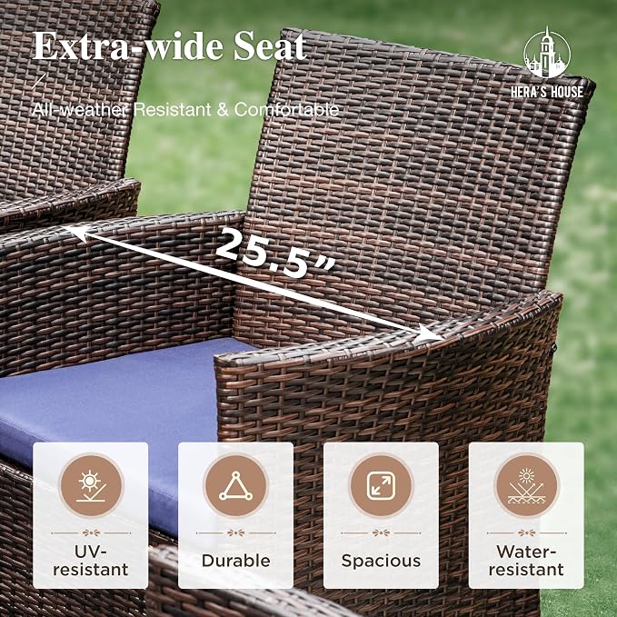 HERA'S HOUSE 7 Pieces Outdoor Dining Set, Outdoor Dining Set - Image 5