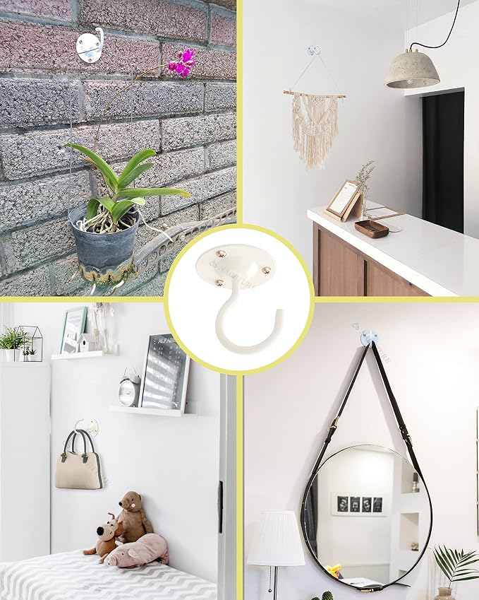 NACETURE Ceiling Hooks for Hanging Plants 3 Pack - Image 7
