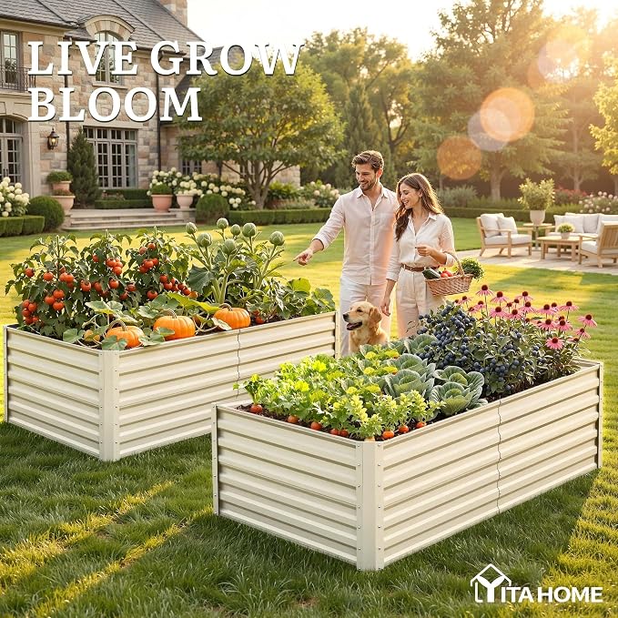 YITAHOME 6x3x2ft 2pcs Large Raised Garden Bed Kit, Galvanized Metal Planter Box - Image 3