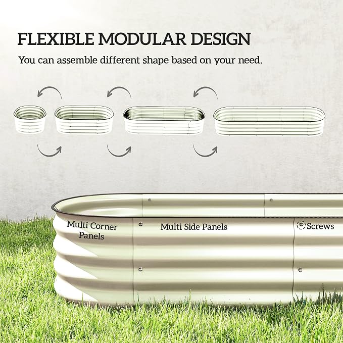 Outsunny 6.5' x 2' x 1' Galvanized Raised Garden Bed Kit, Outdoor Metal - Image 3