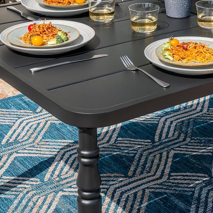 NUU GARDEN Outdoor 37” Dining Table, Square Metal Dining Table - Image 4