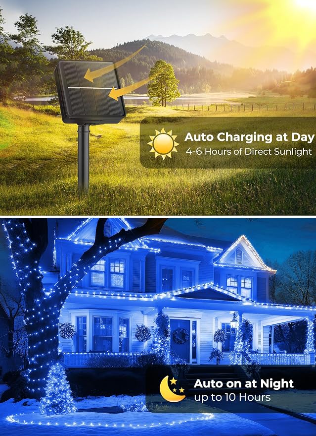 Brightown 100LED Solar String Lights Outdoor, Solar Powered Lights IP65 - Image 5