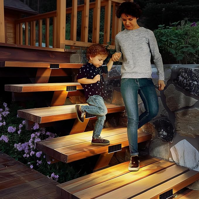 SOLPEX Solar Step Lights for Outside, 24 LEDs Solar Stair Lights Outdoor - Image 8