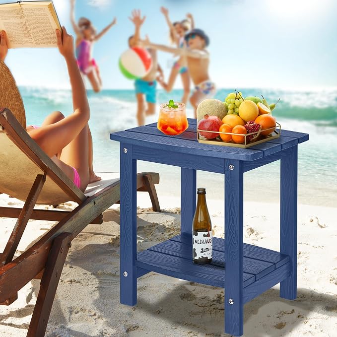 Y&M Outdoor Side Table, HIPS Adirondack Small Double Layer Table, Waterproof - Image 5