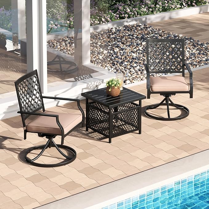 PHI VILLA 3 Piece Outdoor Bistro Set - Image 2