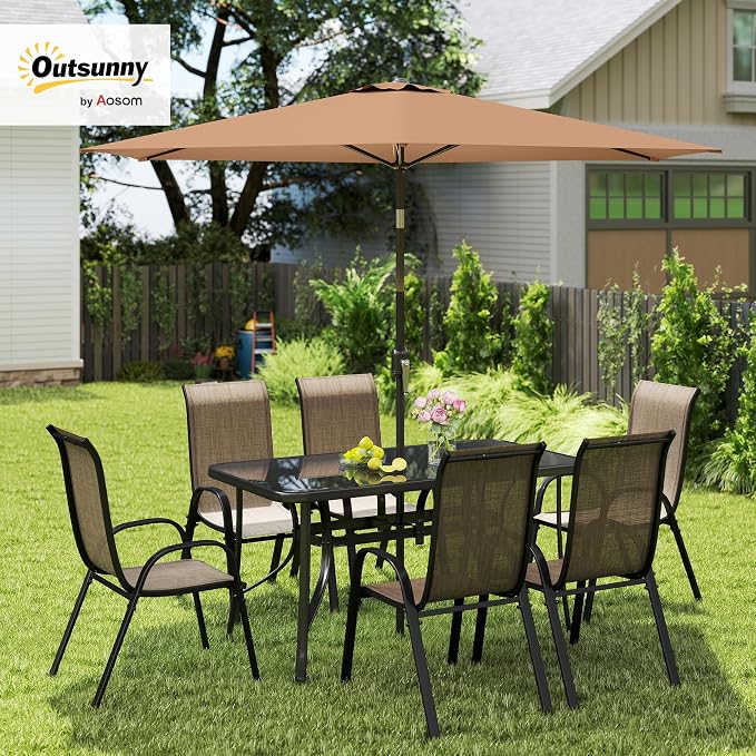 Outsunny 8 Pieces Patio Table and Chairs Set - Image 2