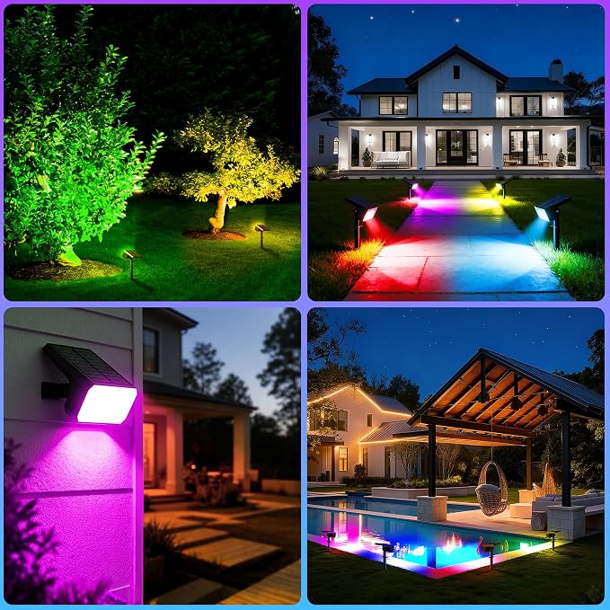 Solar Spot Lights Outdoor Color Changing, 7 Modes Auto On/Off Solar Landscape - Image 7