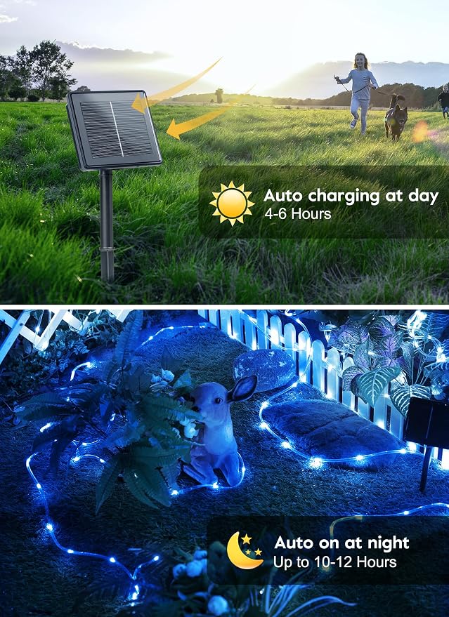 Brightown Solar Christmas Lights Outdoor Waterproof, 2 Pack Total 78FT 200 LED - Image 4