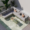 Sundale Outdoor 7 Pieces Metal Patio Furniture Set, Outdoor Sectional Sofa by SundaleOutdoor