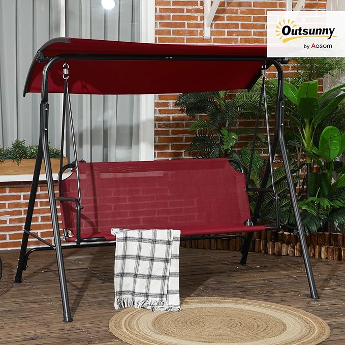 Outsunny 3-Person Porch Swing - Image 2
