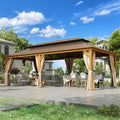 EROMMY 12'x24' Hardtop Gazebo, Galvanized Steel Double Roof by EROMMY