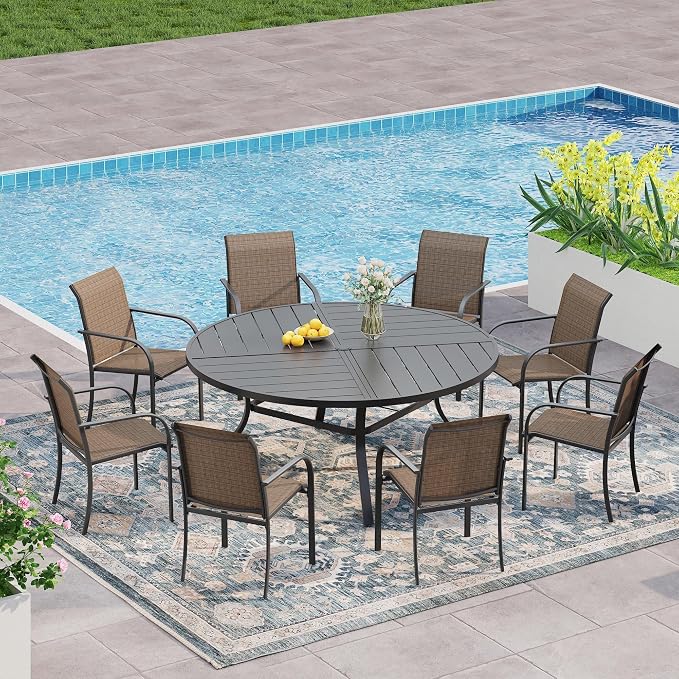VICLLAX 9 Pieces Patio Outdoor Dining Set by HOME
