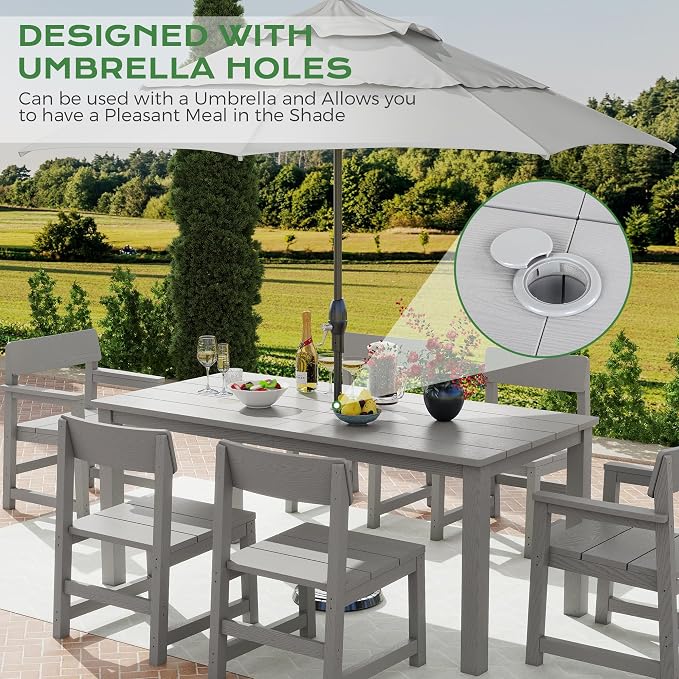 Patio Dining Sets 7 Piece HIPS Outdoor Dining Table Set - Image 4
