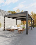 Garveelife All-Aluminum Louvered Pergola 12 ft x 24 ft, Outdoor Pergola by GarveeLife