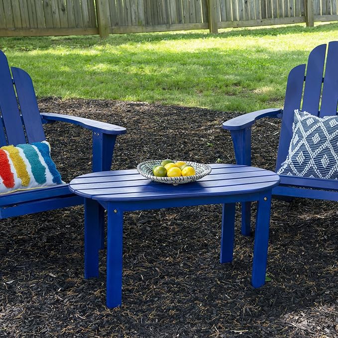 Linon Jayde Outdoor Blue Adirondack Coffee Table - Image 2