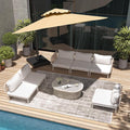 6 Piece Modern Outdoor Sectional Sofa, Weather-Resistant Metal Frame and by VredHom