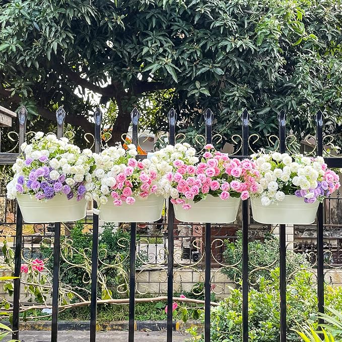 OGIMA 4pcs Hanging Flower Pots, Metal Iron Wall Planter Indoor/Outdoor - Image 7