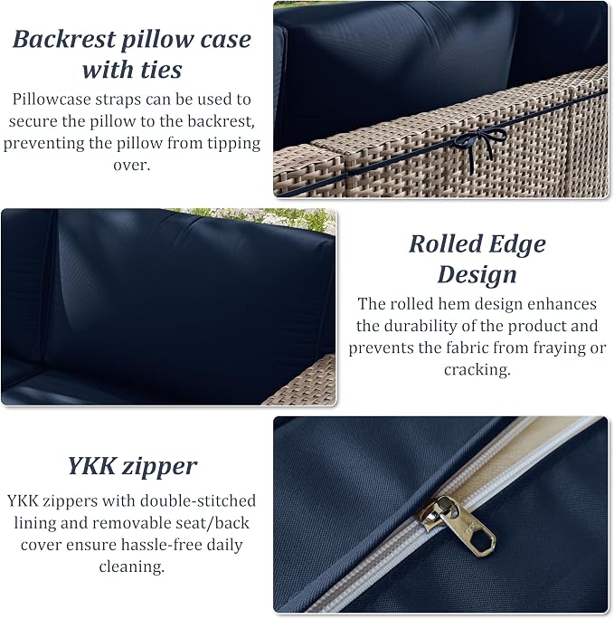 14 Pcs Outdoor Cushion Slipcovers Outdoor Patio Cushion Covers Replacement - Image 5